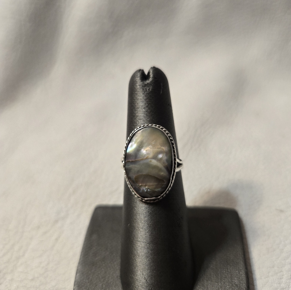 Native American Sterling Silver Abalone Size 6 Ring 925 Marked RD